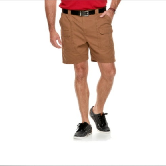 NWT Croft & Barrow Side Elastic  Waist 54 Big & Tall Twill Cargo Shorts - Picture 1 of 7